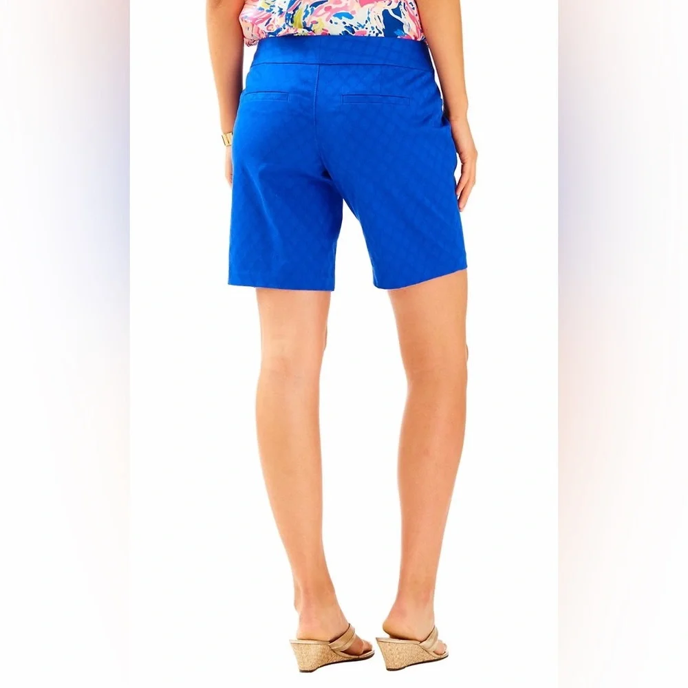 NWT Lilly Pulitzer Gardinia Shorts Brilliant Blue 9 Inch Size 0 - Picture 2 of 4